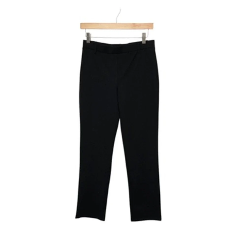 Quince Pants Womens Small Black Stretch Ponte Slim Straight Work Office W-PNT-31